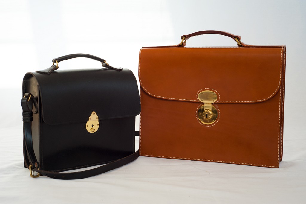 Lymington Chestnut Lady's Briefcase and Ringwood Black Lady's Briefcase Handbag 